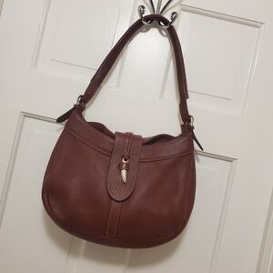 CATS Burgundy Pebble Grain Leather Hobo Bag, Classic